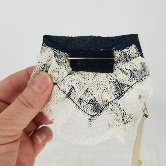 Vintage Vibe Repurposed Brooch BlackWatch Plaid &Jewelry Bits, 80s, Fall, Preppy - Picture 4 of 4